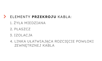 Elementy przekroju kabla