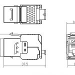 Keystone RJ45 <br>Category 5e UTP (tool-less)