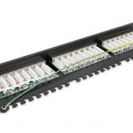 Category 6 19-inch 1U 24xRJ45 FTP Patch Panel black with shelf
