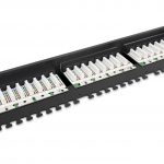 Category 6 19-inch 1U 24xRJ45 UTP Patch Panel black with shelf