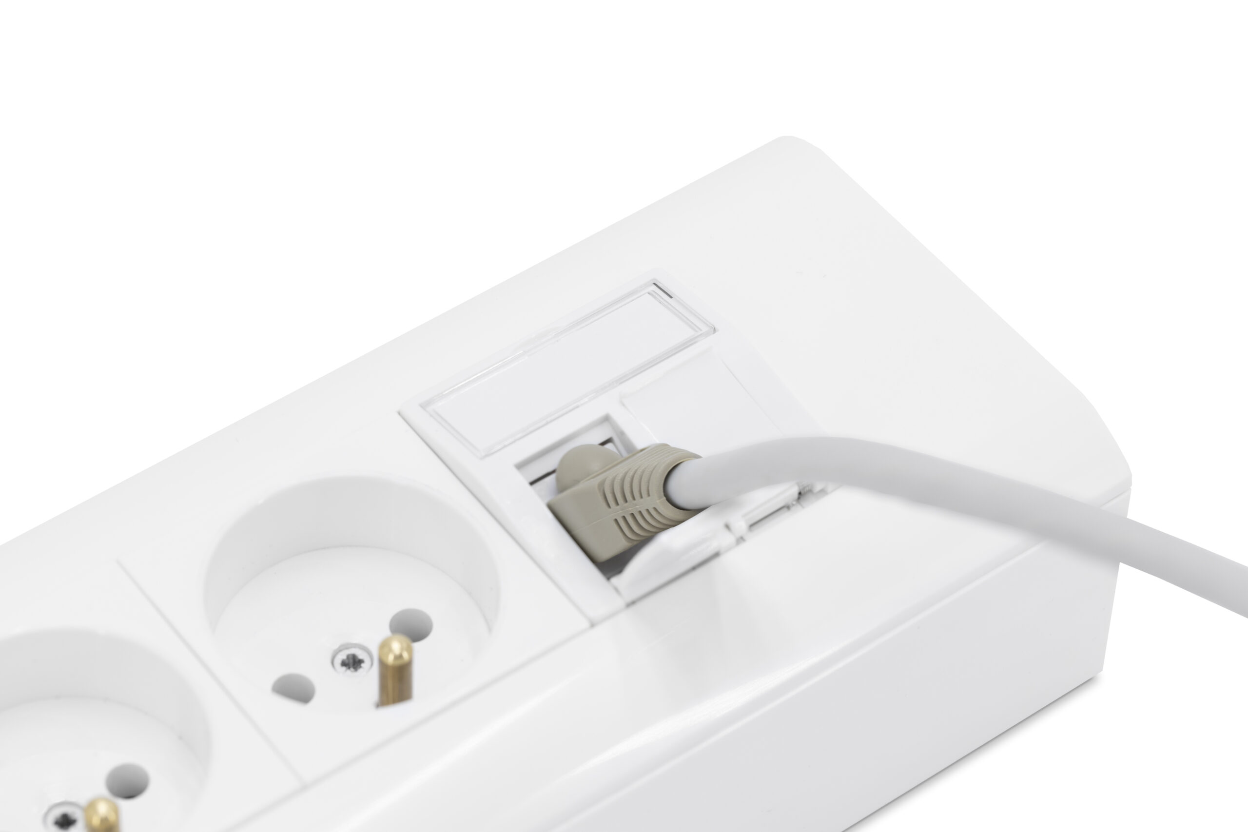 Gniazdo 1xRJ45 podtynkowe komplet bez RJ