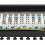Category 6 19-inch 1U 24xRJ45 FTP Patch Panel black with shelf