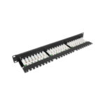 Category 6 19-inch 1U 24xRJ45 UTP Patch Panel black with shelf