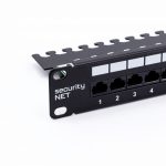 Patch panel kategoria 5e 19 cali 1U 24xRJ45 UTP czarny z półką