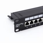 Category 6 19-inch 1U 24xRJ45 UTP Patch Panel black with shelf