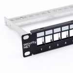 Patch panel niewyposażony 19 cali 1U 24 porty, czarny
