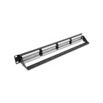 Patch panel kategoria 5e 19 cali 1U 24xRJ45 UTP czarny z organizerem kabli