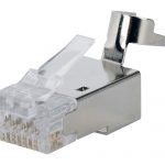 RJ45 cat. 6A STP pass-through connector for AWG 22-23
