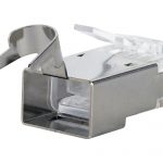 RJ45 cat. 6A STP pass-through connector for AWG 22-23