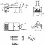 Wtyk przelotowy RJ45 kat. 6A STP dla AWG 22-23