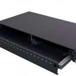 19″ 1U fiber optic distribution panel, 24x SC simplex/LC duplex, slide version, empty