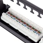 Category 6 19-inch 1U 24xRJ45 UTP Patch Panel black with cable-mounting bracket