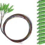Single-mode SC/APC pigtail, 0.9mm coating, 2m length, set of 12 colors.