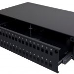 Panel światłowodowy 19″ 2U, front 48x SC simplex/LC  duplex, na prowadnicy