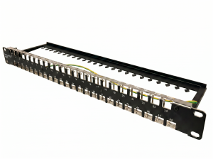 Patch panel niewyposażony 19 cali 1U 48 portów, czarny z organizerem kabli