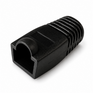 Osłonka RJ45 do wtyków BW na kabel do 10mm czarna op.100 sztuk